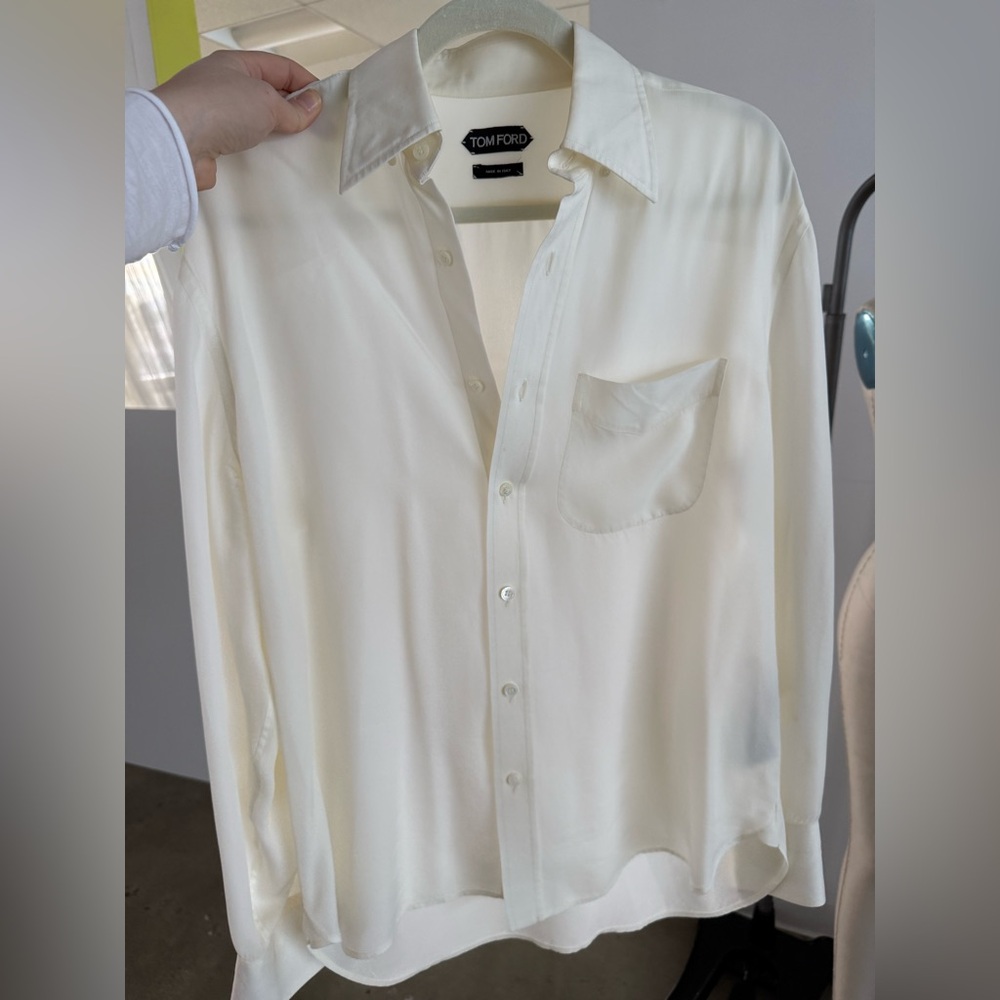 Tom Ford Women’s Cream Silk Button Down Blouse
